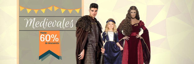 Trajes medievales para hombre, mujer y niños.